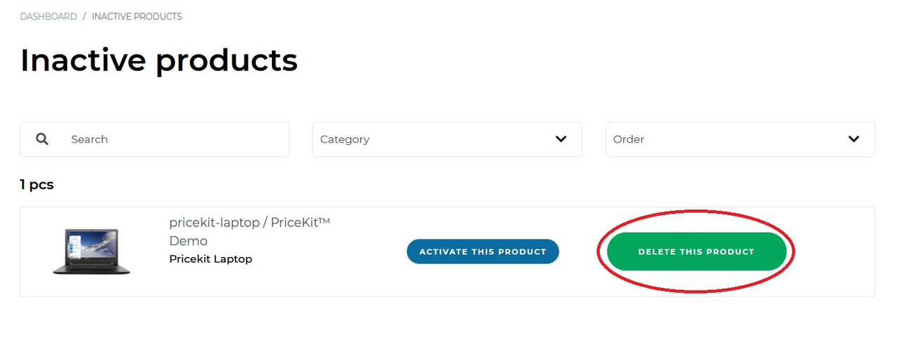 Delete product